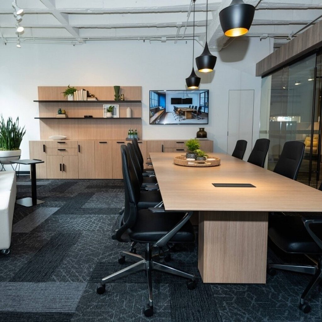 Calibrate conferencing with auburn conference seating calibrate storage and l shelves lb mobile ottomans and laptop table md