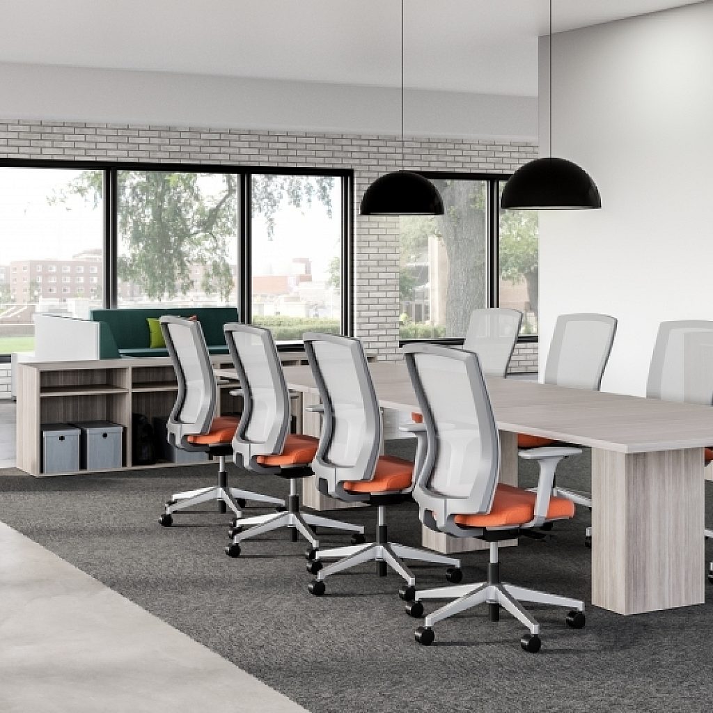 AIS idea space with calibrate conference table and natick seating 2 md