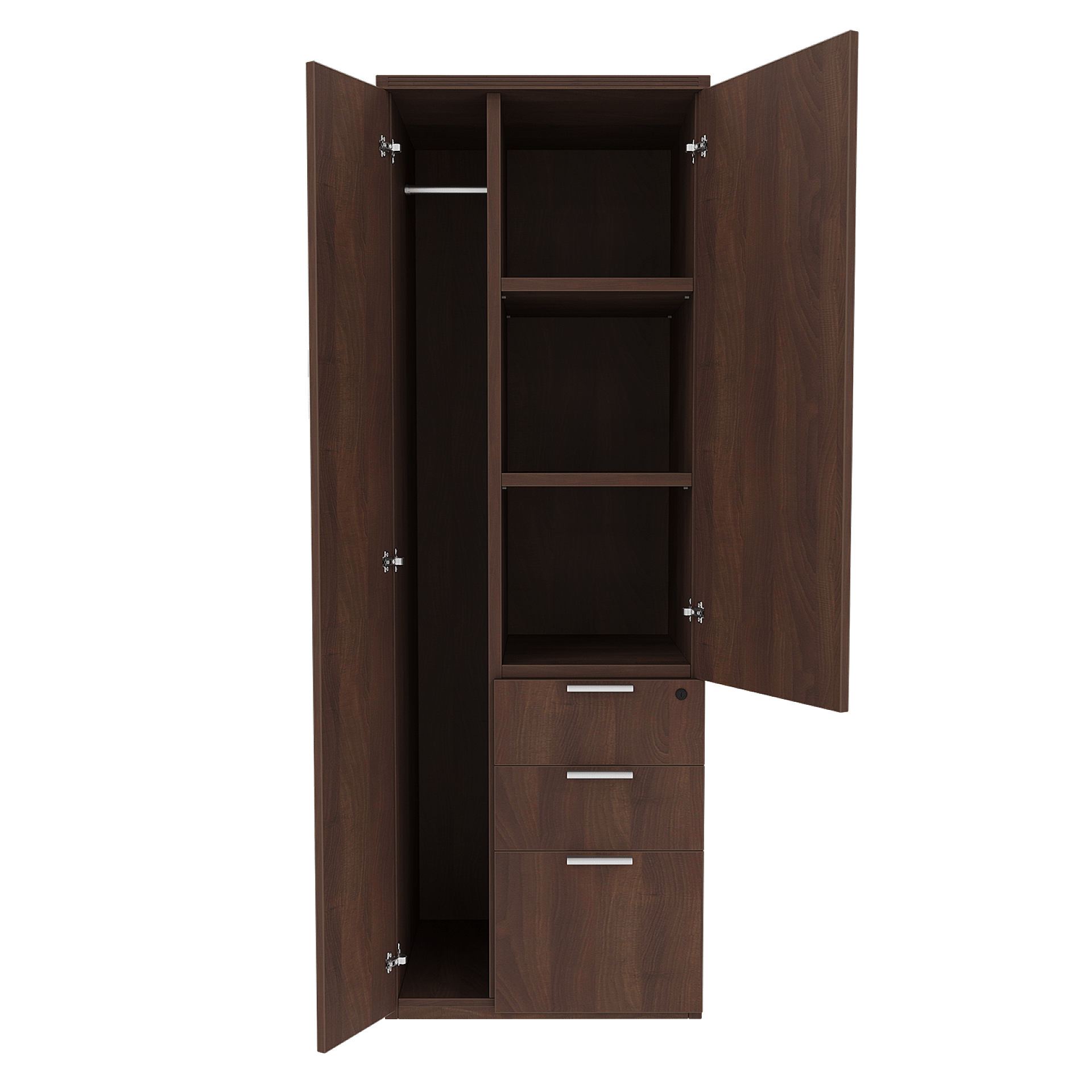 Wardrobe Interior View Walnut